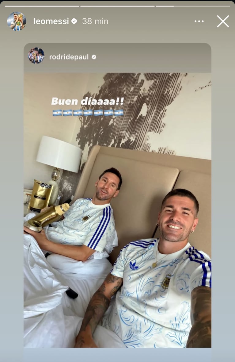Los jugadores mostraron la intimidad del día después al triunfazo de Argentina.