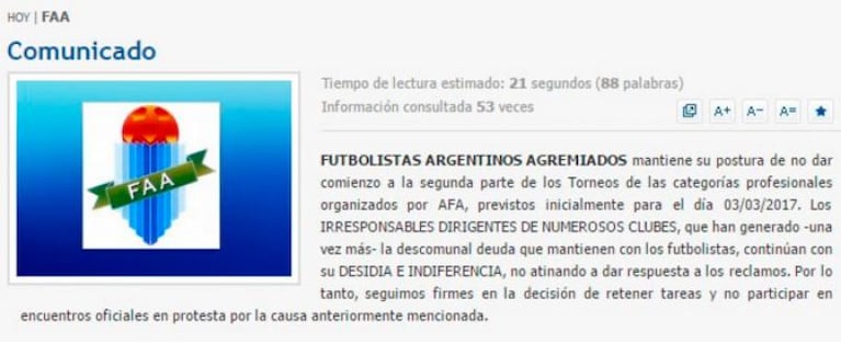 Los jugadores ratificaron el paro: no volvería el fútbol