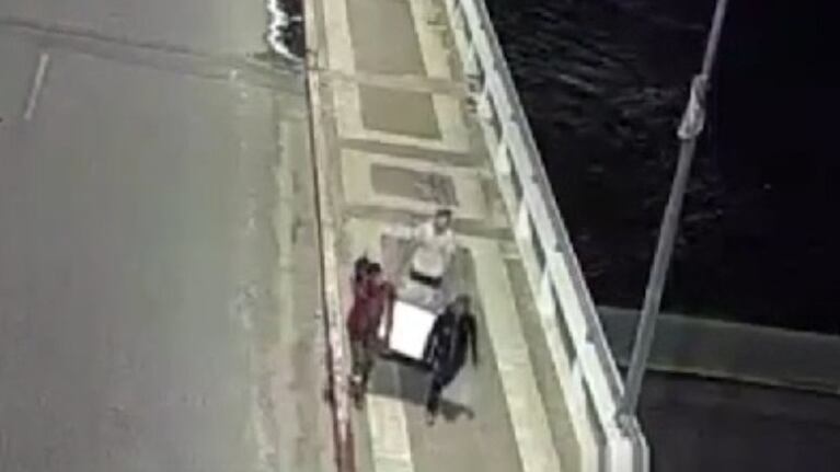 Los ladrones hasta cruzaron el puente Avellaneda con la heladera a cuestas.