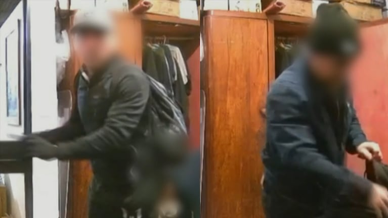 Los ladrones quedaron filmados mientras desvalijaban la casa.