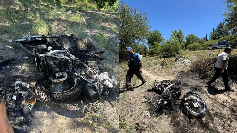 Los ladrones se llevaron las motos, quemaron una y abandonaron en el monte las otras dos.
