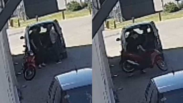 Los ladrones usaron un utilitario para robarse una moto.