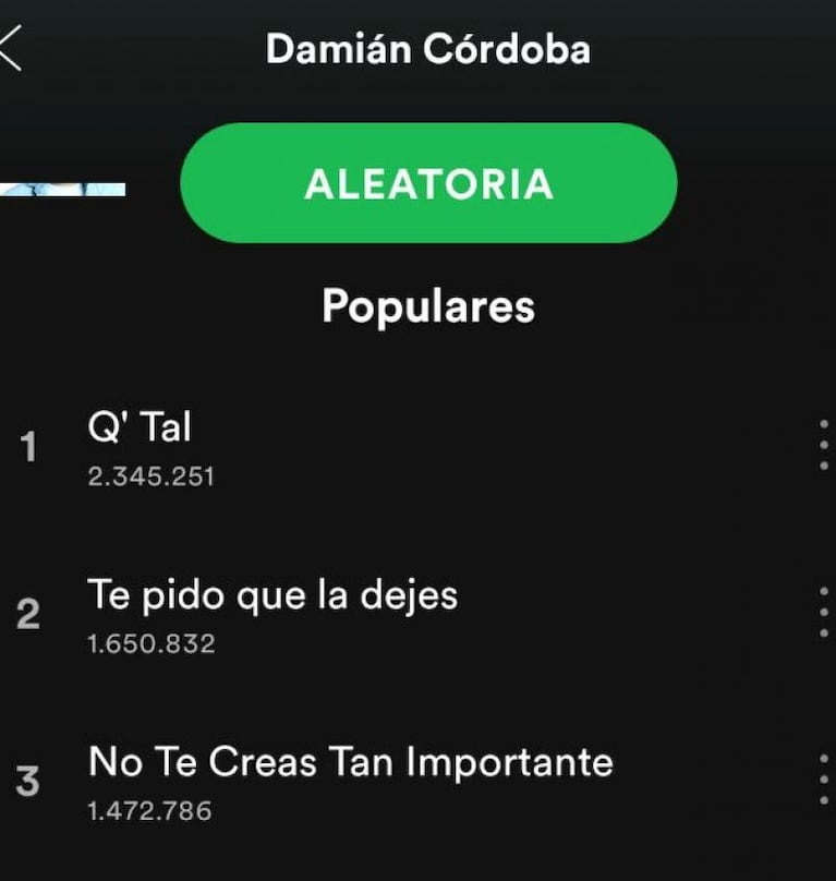 Los más escuchados del cuarteto en Spotify