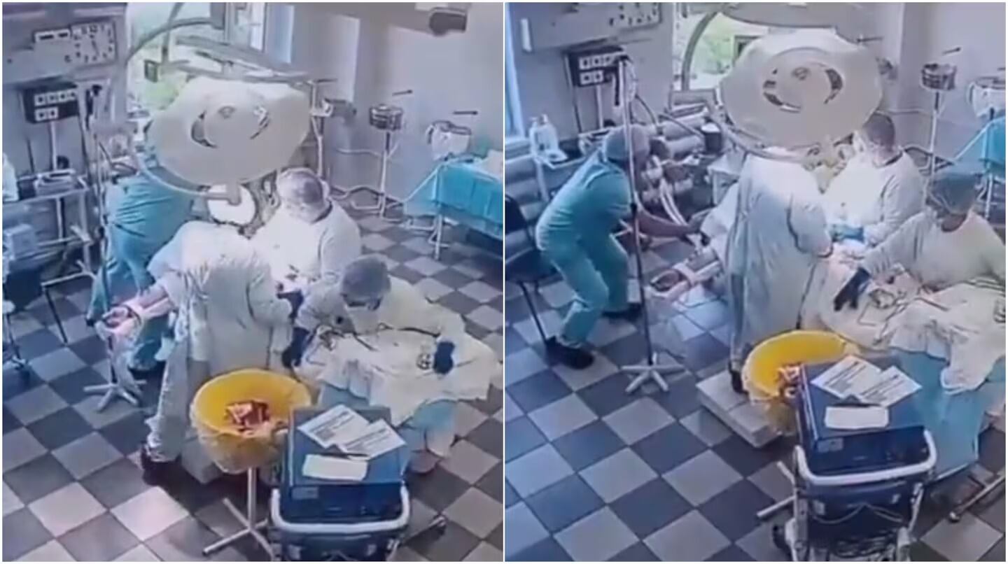 Los médicos siguieron operando bajo la presión del sismo.