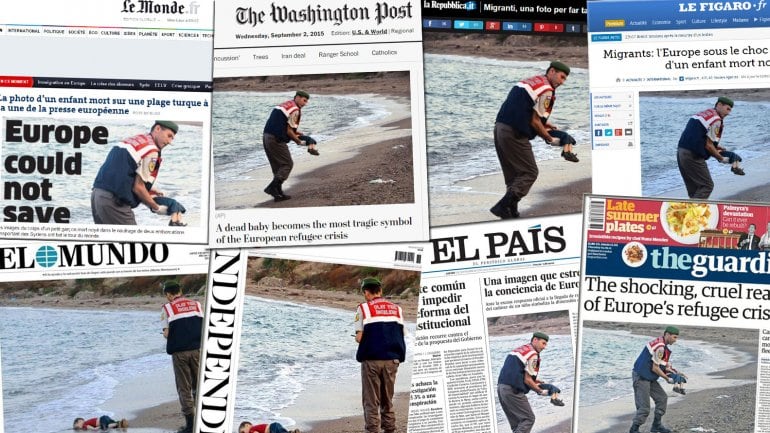 Los medios de todo el mundo llevan la foto del niño en la tapa.