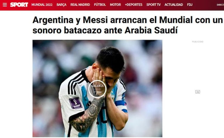 Los medios del mundo, lapidarios tras la derrota de Argentina frente a Arabia Saudita