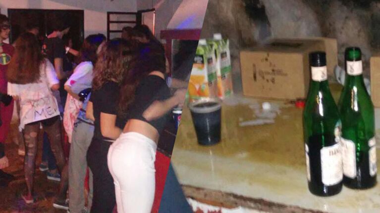 Los menores consumían distintas bebidas alcohólicas en el lugar.