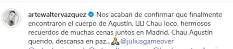 Los mensajes de despedida a Agustín Randazzo.