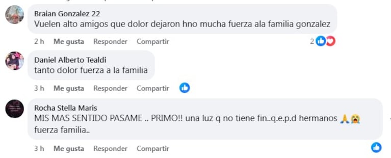 Los mensajes de despedida a los hermanos.