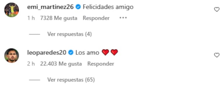 Los mensajes de los campeones del mundo para Oriana y Dybala.