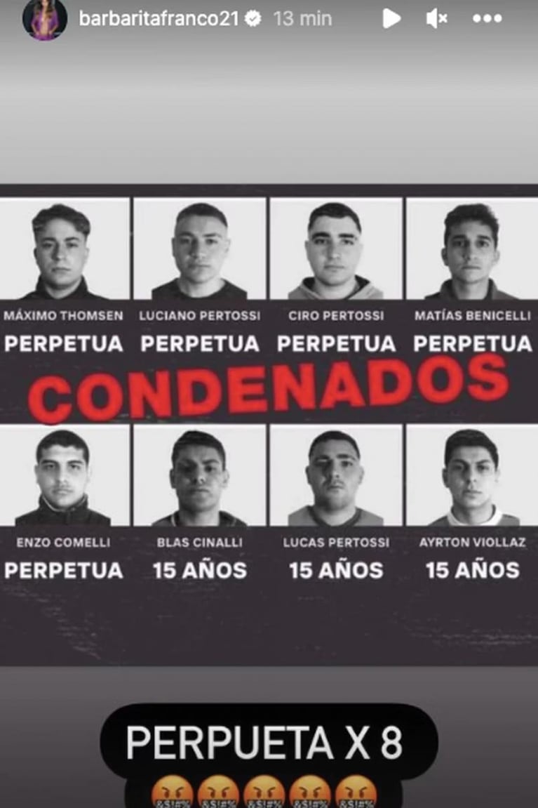 Los mensajes de los famosos tras la sentencia por el crimen de Báez Sosa