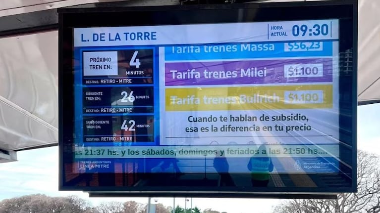 Los monitores compararon los valores de boletos con o sin subsidios.