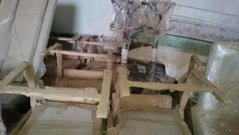 Los muebles estaban embaladas con etiquetas del Hotel de los Kircnher.