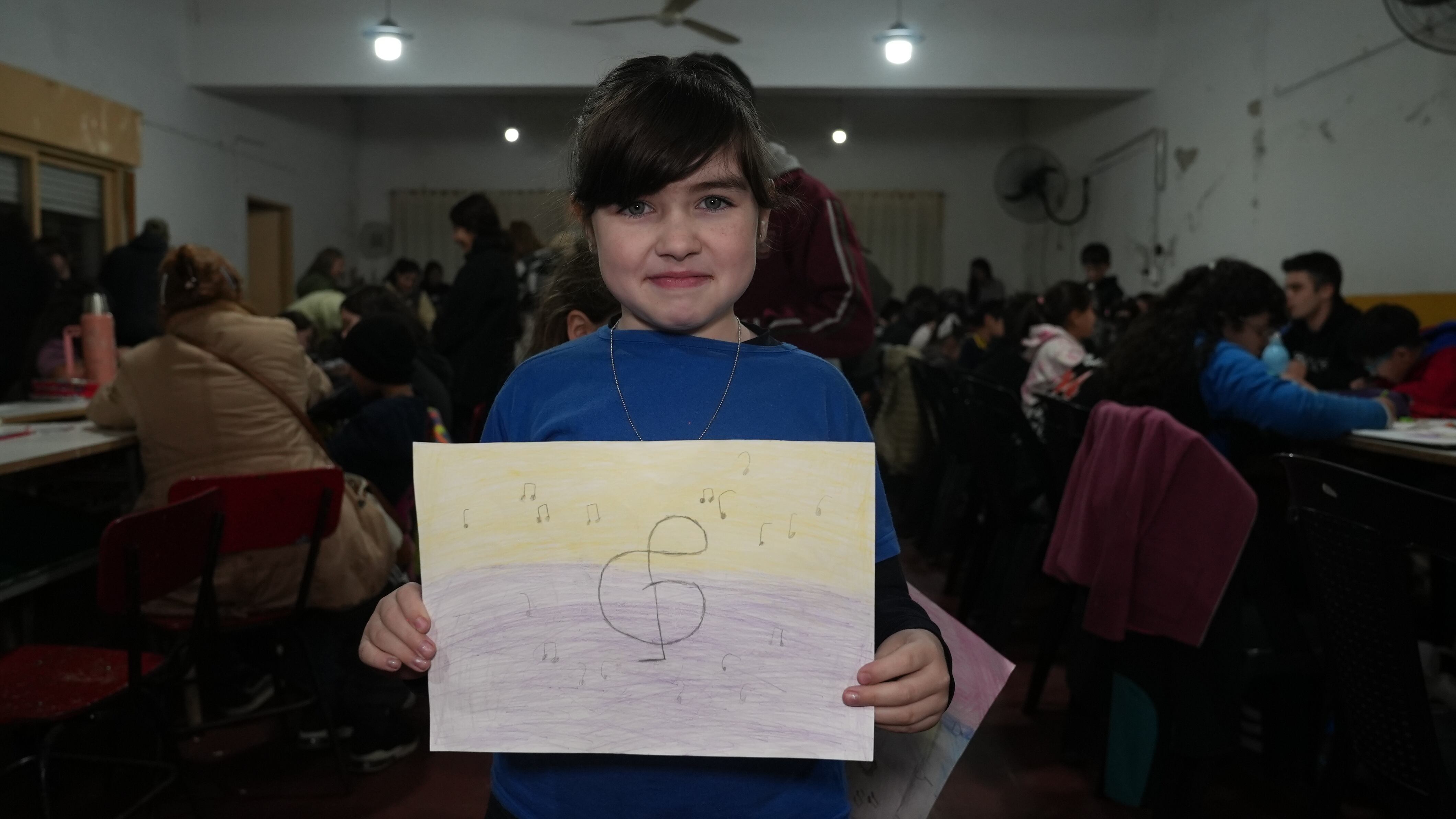 Los niños dejaron sus diseños para la bandera de cuarteto.