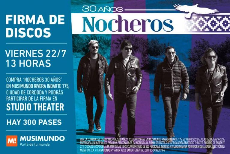 Los Nocheros en Musimundo: firma de discos en Mendoza y Córdoba