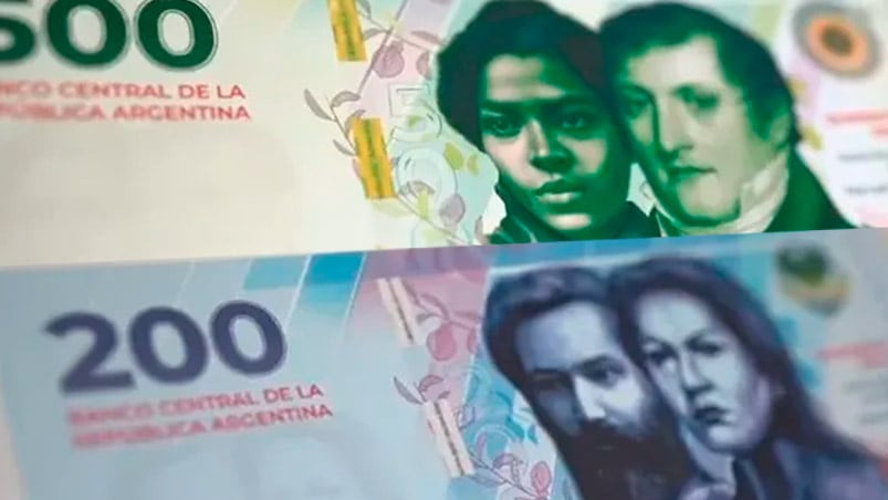 Los nuevos billetes presentados por el Gobierno nacional.