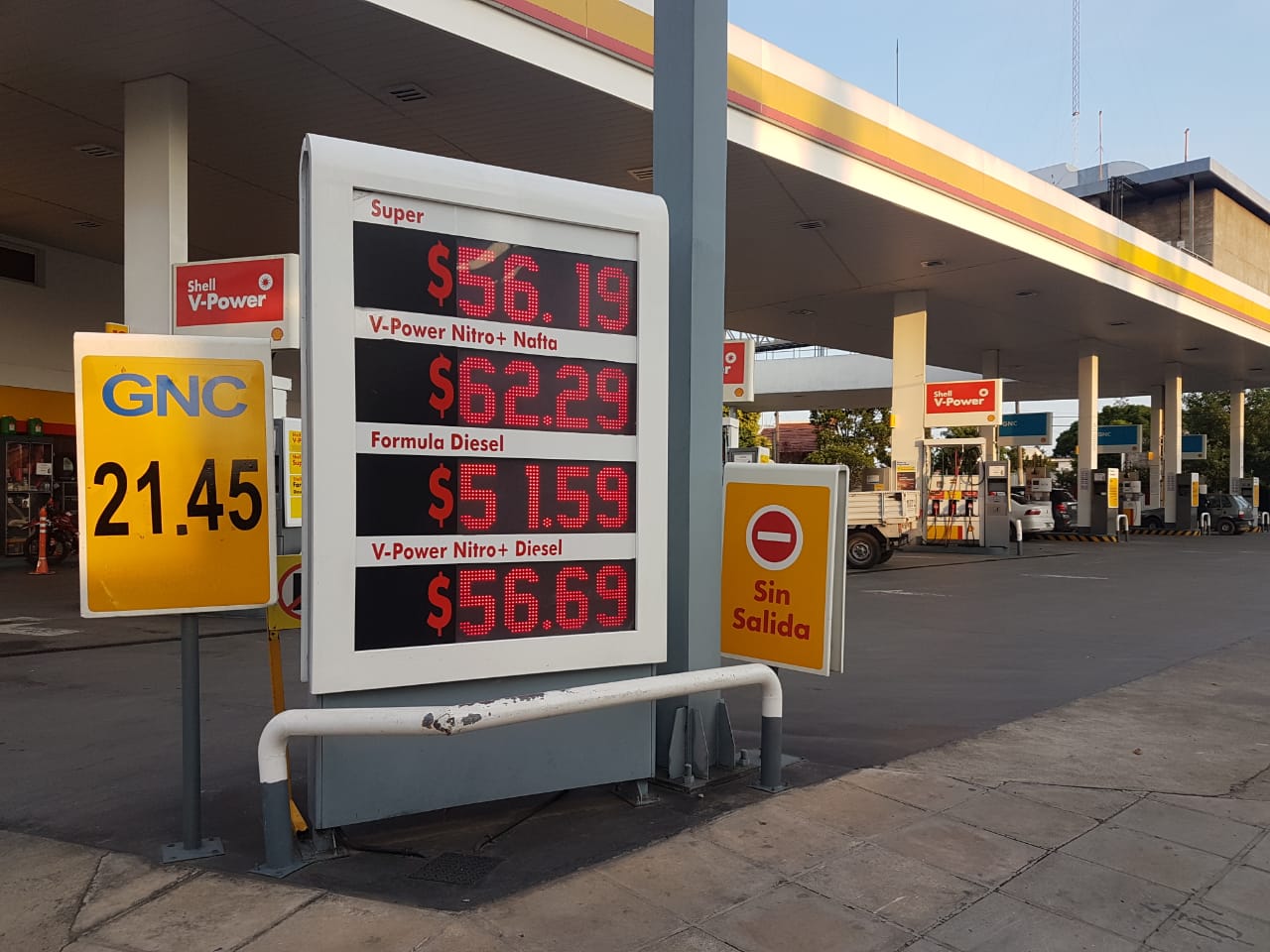 Los nuevos precios en las estaciones Shell.