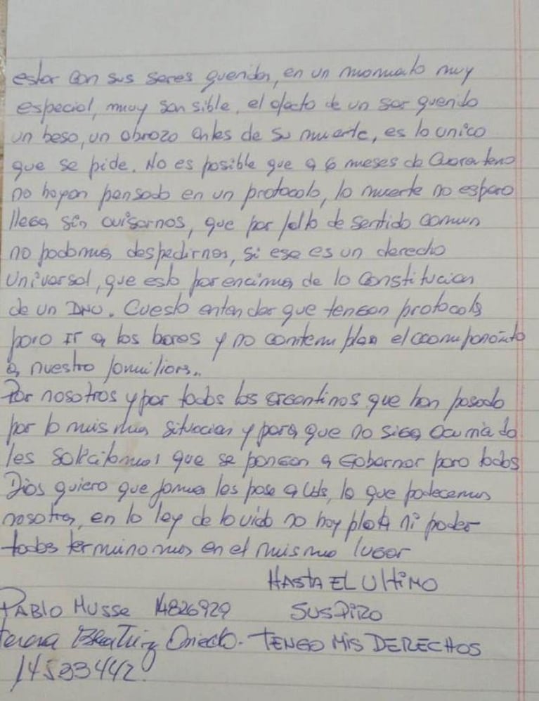 Los padres de Solange Musse les pidieron al presidente y al gobernador “un poco de humanidad”