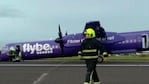 Los pasajeros y la tripulación de la empresa Flybe salieron ilesos del accidente.