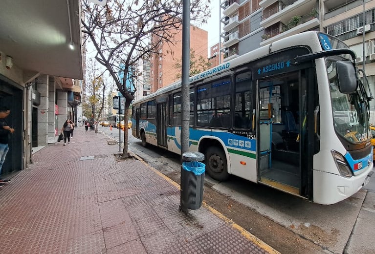 Los pocos trolebuses que se vieron en la calle este martes, vacíos. Foto: Juan Pablo Lavisse / El Doce.