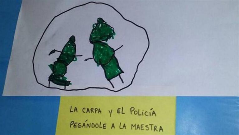 Los polémicos dibujos del desalojo de los maestros en el Congreso