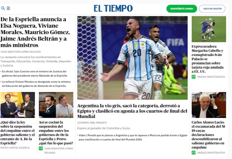 Los portales del mundo sobre la agónica remontada de Argentina.
