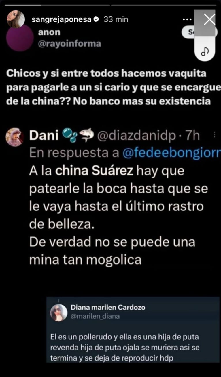 Los posteos de la China Suárez.