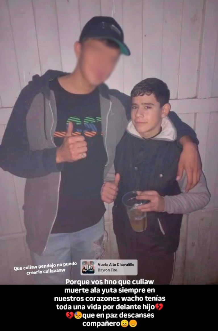 Los posteos de los amigos del menor asesinado.