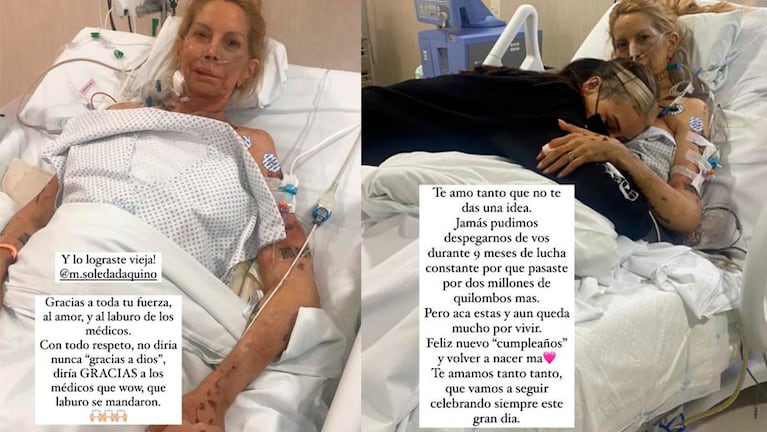 Los posteos en redes sociales de Cande Tinelli a tres años del trasplante de su mamá.