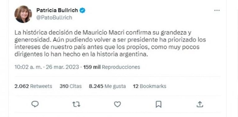 Los precandidatos de Juntos por el Cambio se expresaron tras el anuncio de Macri