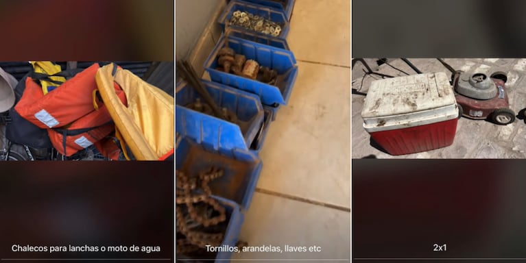 Los productos del papá que quiso vender la joven.