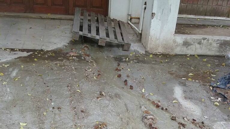 Los propios vecinos tuvieron que desagotar el desborde.
