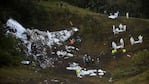 Los restos del avión accidentado en Medellín, Colombia