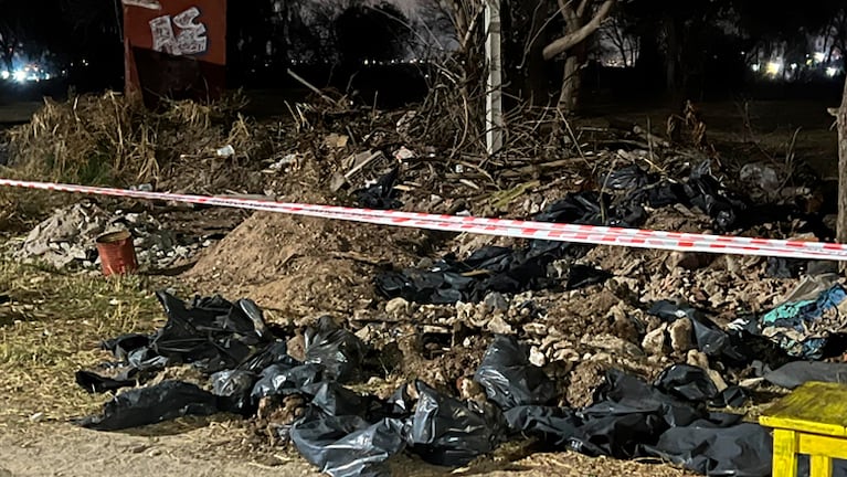 Los restos fueron encontrados en un descampado de barrio Chateau Carreras. Foto: Mateo Lago / El Doce.