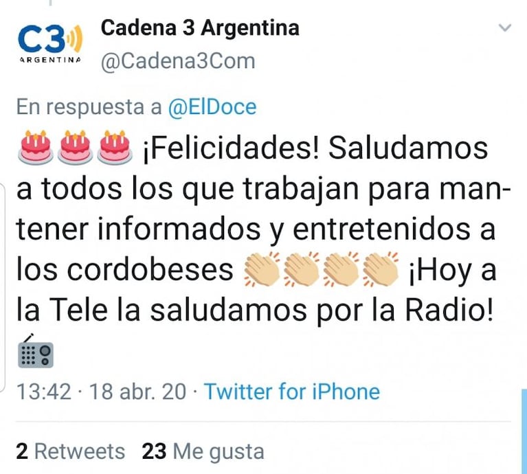 Los saludos por los 60 años de El Doce