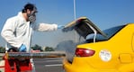 Los taxis fueron fumigados en las últimas horas cerca del aeropuerto.