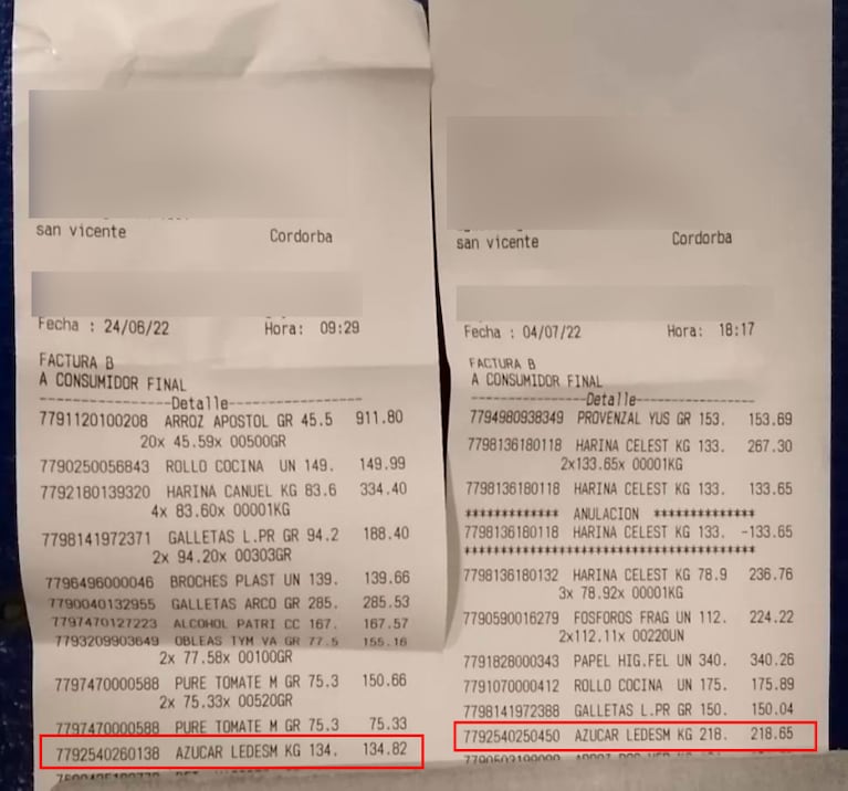 Los tickets de la inflación: el azúcar aumentó más del 50% en 10 días en Córdoba