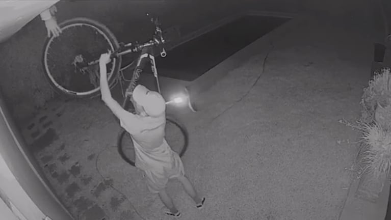 Los trepa techos quedaron registrados por las cámaras de seguridad.