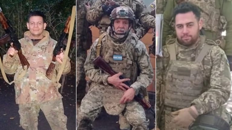 Los tres soldados argentinos que murieron en la guerra en Ucrania.