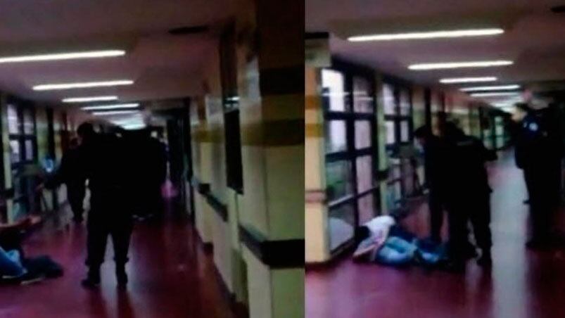 Los uniformados detiene a los pistoleros del hospital San José.