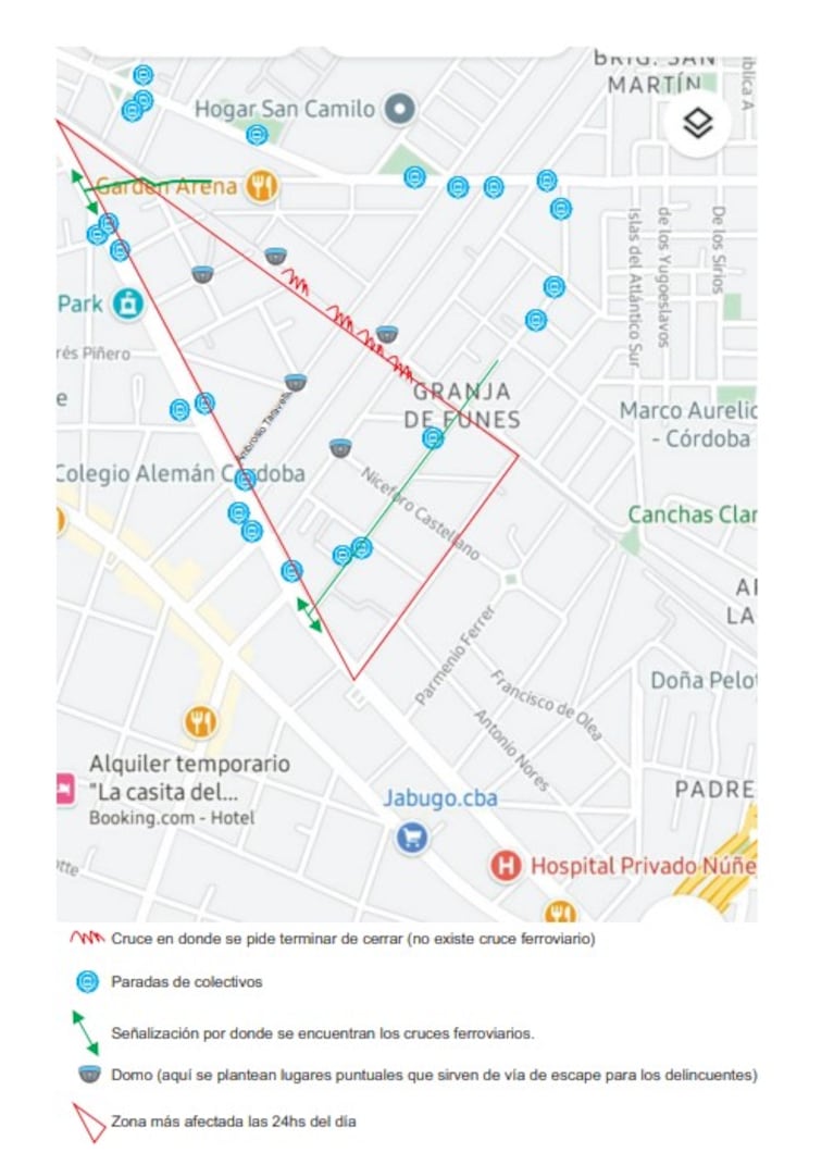 Los vecinos de Granja de Funes trazaron un "mapa del delito".