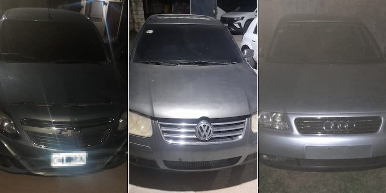 Los vehículos secuestrados en el operativo por las "Viudas negras".