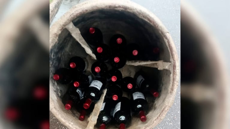Los vinos robados en la hormigonera. 