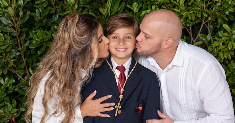 Lucas Gámez y su familia.