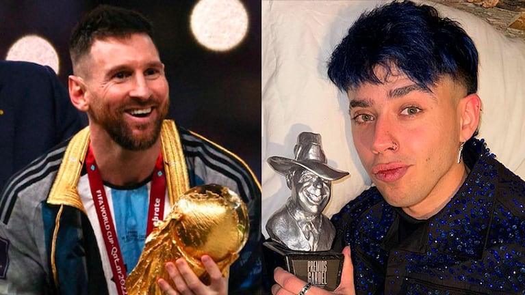 Luck Ra festejó el Premio Gardel, imitó a Messi y durmió con el trofeo