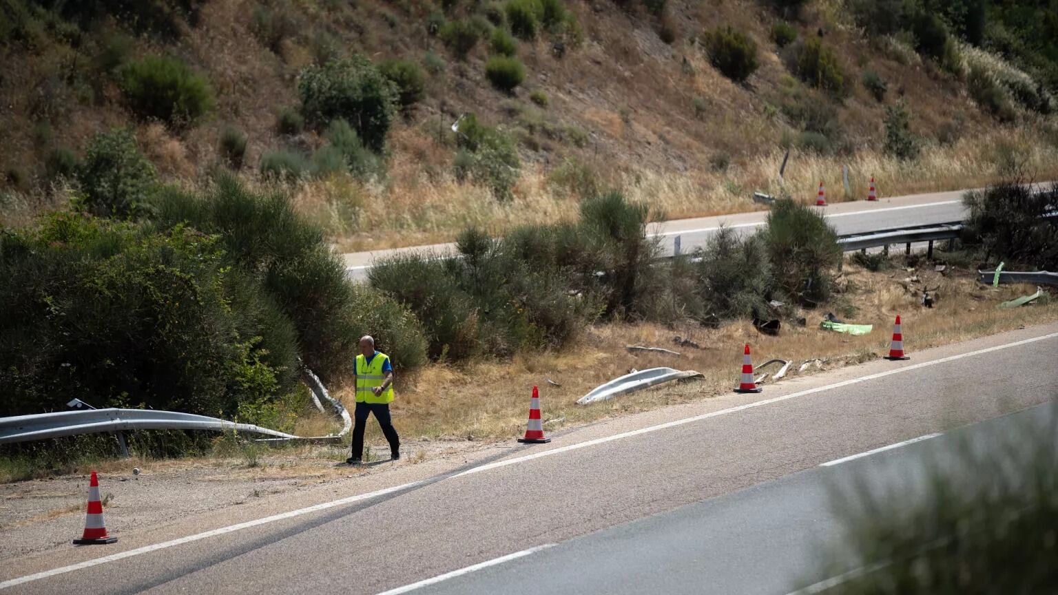 Lugar del accidente de Diogo Jota y su hermano.