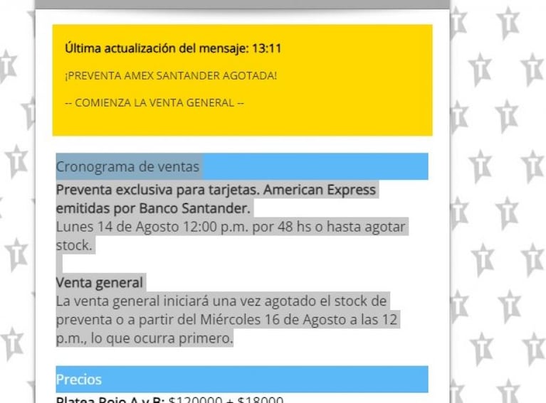 Luis Miguel agotó la preventa en Córdoba y avanza la venta general