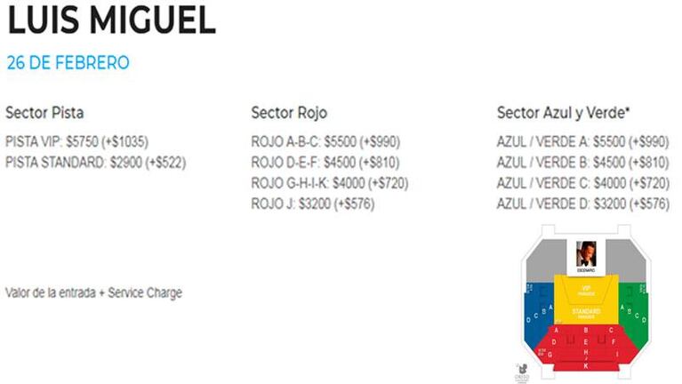 Luis Miguel en Córdoba: confirmaron fechas de venta de entradas y precios