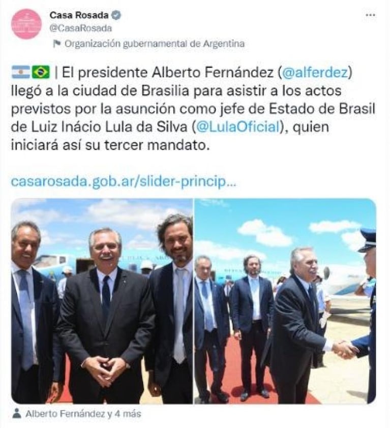Lula juró como presidente de Brasil y Alberto Fernández participó de la asunción