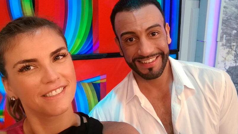 Macarena Rawson Paz (novia de Fabián Doman) y Juanqui Acosta.